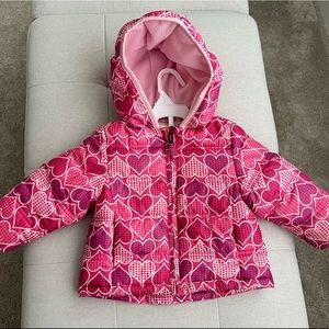 Baby Girl 12 months Fleece-lined Hooded Puffer Coat